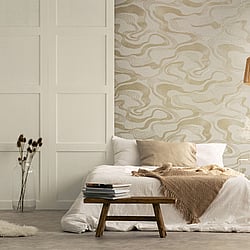 Galerie Wallcoverings Product Code 34535 - Kumano Wallpaper Collection - Beige Colours - Flow Design