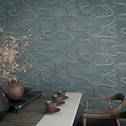 Galerie Wallcoverings Product Code 34538 - The New Design Book Wallpaper Collection - Blue Colours - Flow Design