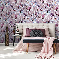 Galerie Wallcoverings Product Code 47463 - The New Design Book Wallpaper Collection - Rose, White, Purple Colours - Cherry Blossom Design