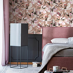 Galerie Wallcoverings Product Code 47465 - The New Design Book Wallpaper Collection - Brown, White, Rose Colours - Cherry Blossom Design