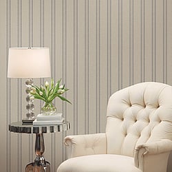 Galerie Wallcoverings Product Code 95707 - Ornamenta 2 Wallpaper Collection - Silver Grey Colours - Regency Stripe Design