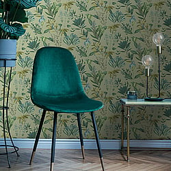 Galerie Wallcoverings Product Code BL22741 - Botanica Wallpaper Collection - Green Colours - Mystic Floral Design