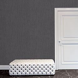 Galerie Wallcoverings Product Code G67815 - Utopia Wallpaper Collection - Charcoal Grey Silver Colours - Leaf Emboss Design