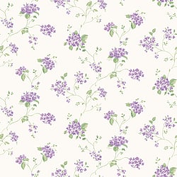 Galerie Wallcoverings Product Code G67867 - Miniatures 2 Wallpaper Collection - Purple Green White Colours - Hydrangea Trail Design