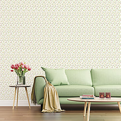 Galerie Wallcoverings Product Code G67936 - Miniatures 2 Wallpaper Collection - Red Yellow Green White Colours - Small Rose Trail Design