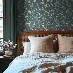 Galerie Wallcoverings Product Code HZ62045 - Horizon Wallpaper Collection - Beige Blue Cream Colours - Cherry Blossom Design