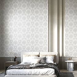 Galerie Wallcoverings Product Code IS33321 - Italian Silks And Damasks Wallpaper Collection - Grey Colours - Damasco Allegro Design