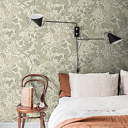 Galerie Wallcoverings Product Code S83105 - Sommarang Wallpaper Collection - Cream Colours - Swedish Flowers and Leaves Design