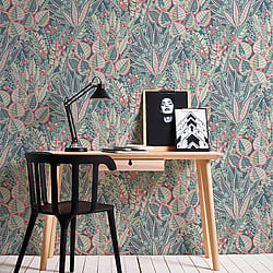 Galerie Wallcoverings Product Code WH30141 - Welcome Home Wallpaper Collection - Blue Colours - Bohemian Floral Design