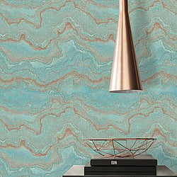 Galerie Wallcoverings Product Code WH30173 - Welcome Home Wallpaper Collection - Blue Colours - Water Marble Design