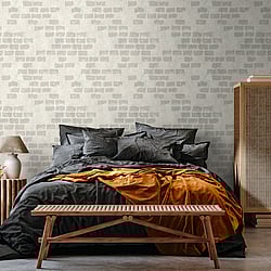 Galerie Wallcoverings Product Code WH45194M - Welcome Home Murals Wallpaper Collection - Cream, Grey, White Colours - Soft Brick Wallscape Design
