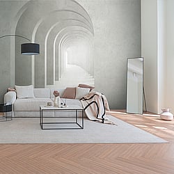 Galerie Wallcoverings Product Code WH45279M - Welcome Home Murals Wallpaper Collection - Cream, Grey, White Colours - Minimalist Archway Perspective Design