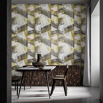 Galerie Wallcoverings Product Code 26795 - Crafted Wallpaper Collection - Yellow Gold Bronze Grey Black Cream Colours -  