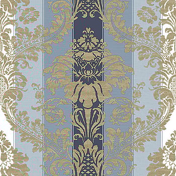 Galerie Wallcoverings Product Code 3916 - Italian Damasks 3 Wallpaper Collection - Blue Navy Cream Gold Colours -  