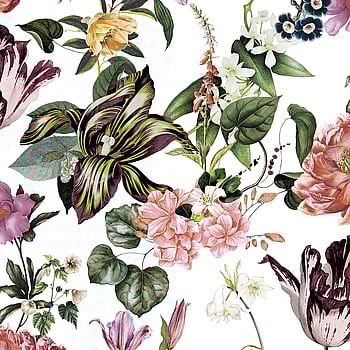 Galerie Wallcoverings Product Code 47458 - Flora Wallpaper Collection - White, Rose, Green Colours -  