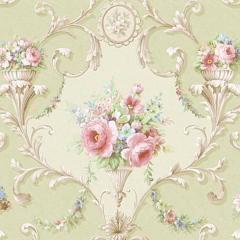Galerie Wallcoverings Product Code CI38232 - Classic Silks 4 Wallpaper Collection - Green Pink Blue Colours -  