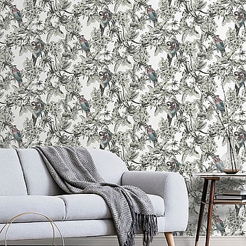 Galerie Wallcoverings Product Code ED13085 - Ted Baker Eden Wallpaper Collection - Cream Green Red Turquoise Black Colours -  