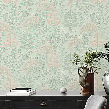 Galerie Wallcoverings Product Code FL61127 - Flourish Wallpaper Collection - Grey/Green Colours -  