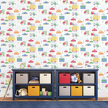 Galerie Wallcoverings Product Code G56010 - Just 4 Kids 2 Wallpaper Collection - Red Blue Green Yellow Orange Colours -  