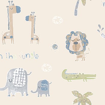 Galerie Wallcoverings Product Code G78378 - Tiny Tots 2 Wallpaper Collection - Beige Safari Green Colours -  