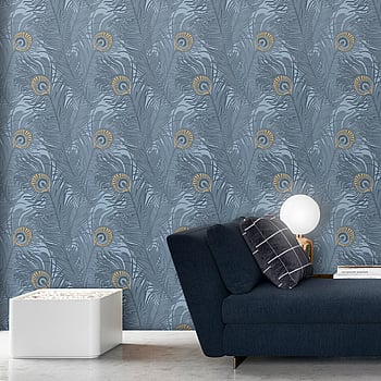 Galerie Wallcoverings Product Code NHW1046 - Enchanted Wallpaper Collection - Blue Gold Colours -  