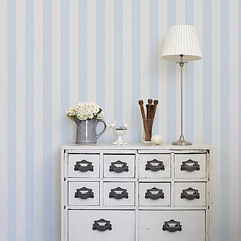Galerie Wallcoverings Product Code SY33916 - Simply Stripes 2 Wallpaper Collection - Light Beige Light Blue Colours -  