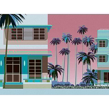 Galerie Wallcoverings Product Code WH45259M - Welcome Home Murals Wallpaper Collection - Blue, Multi-coloured, Pink Colours -  